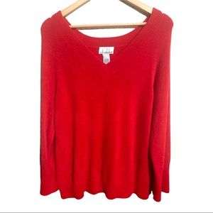 C. b. Collections Soft Red Comfy Sweater L